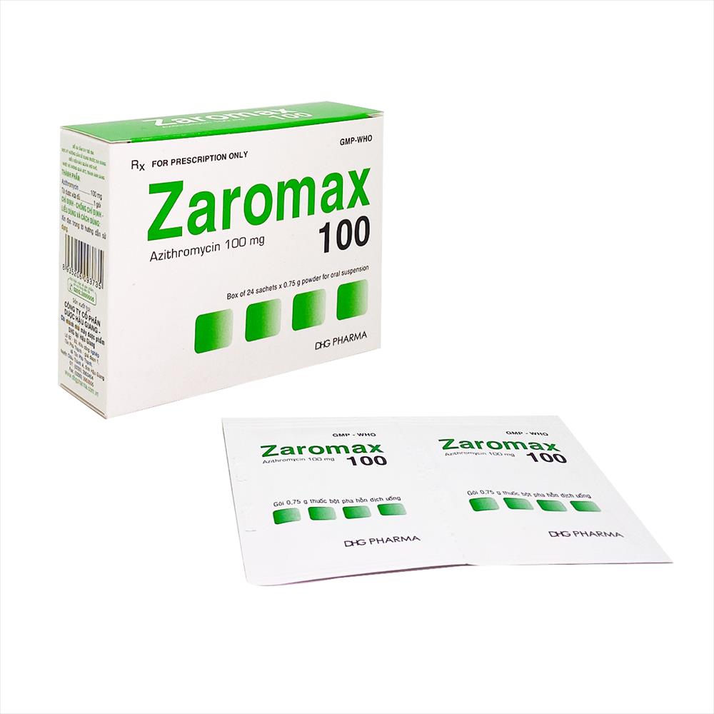 Zaromax 100 Azithromycin 100mg Dhg (H/24 gói) DHG PHARMA - 1