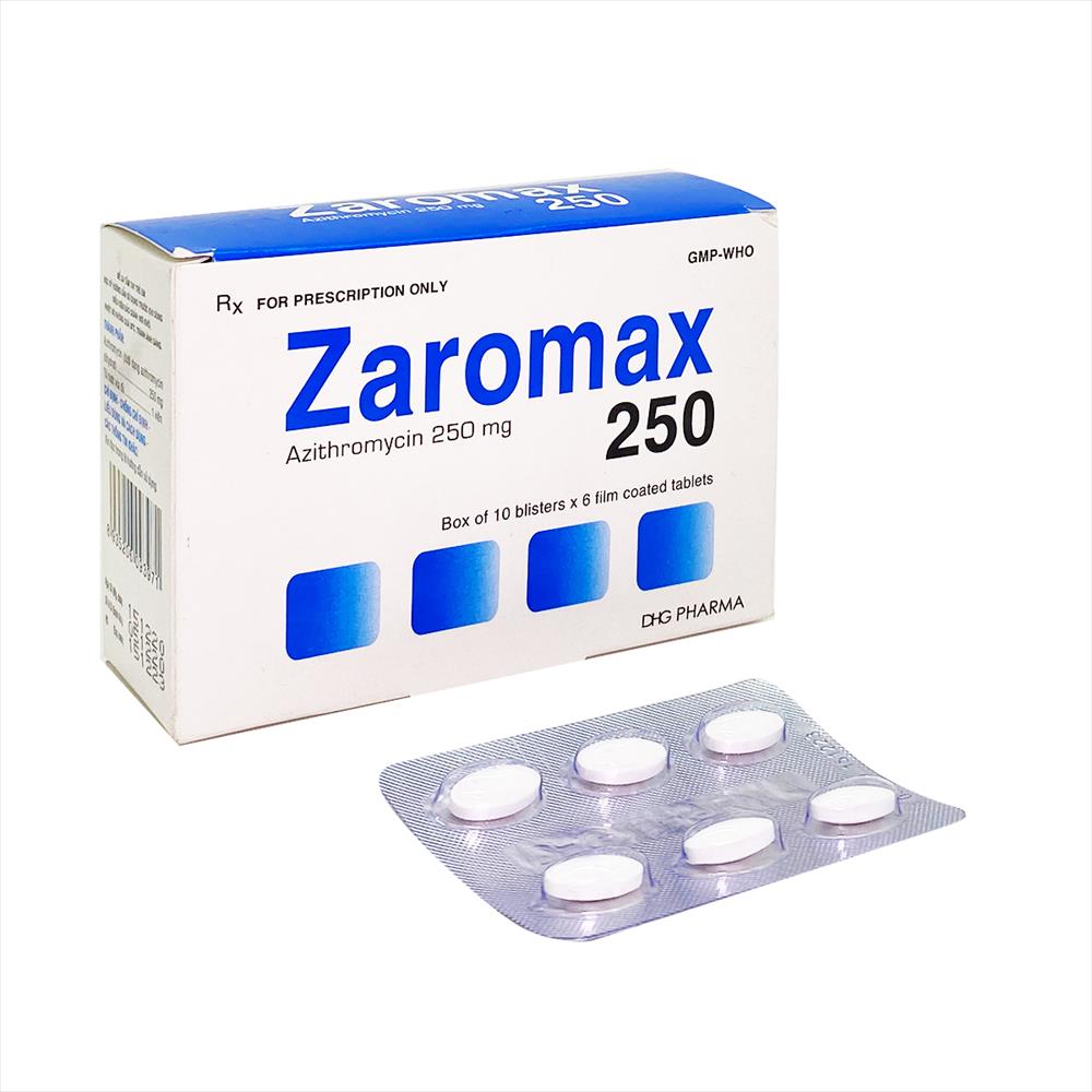 Zaromax Azithromycin 250mg Dhg (H/60 v.nén) DHG PHARMA - 1